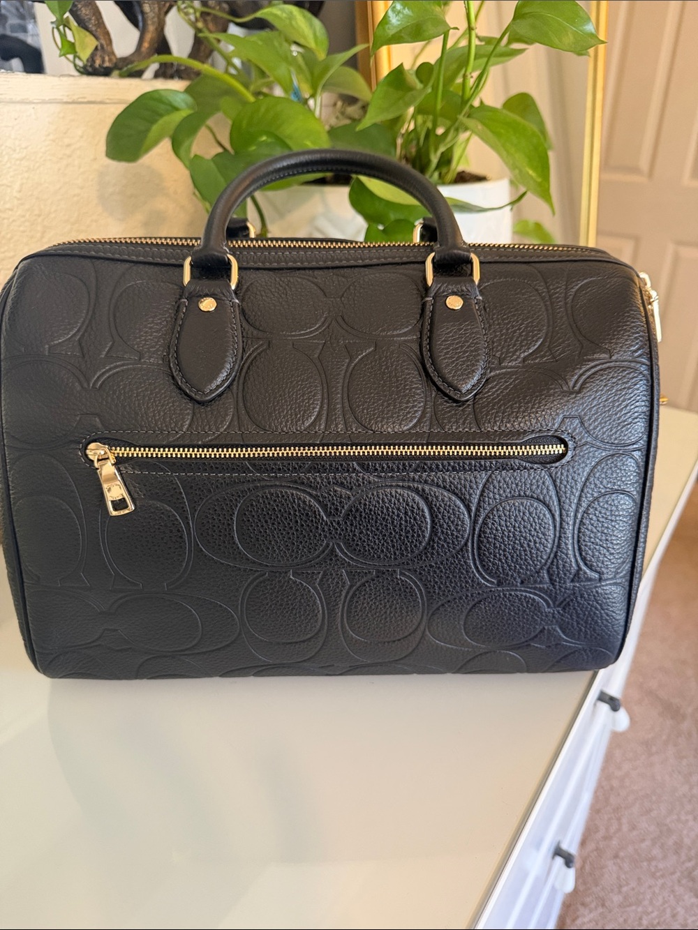 New Large Coach  leather  Morgan signature C - Picture 2 of 11